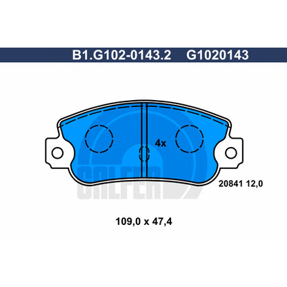Photo Brake Pad Set, disc brake GALFER B1G10201432