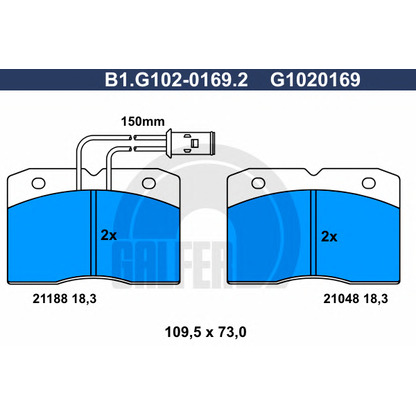 Фото Комплект тормозных колодок, дисковый тормоз GALFER B1G10201692