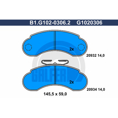 Photo Brake Pad Set, disc brake GALFER B1G10203062