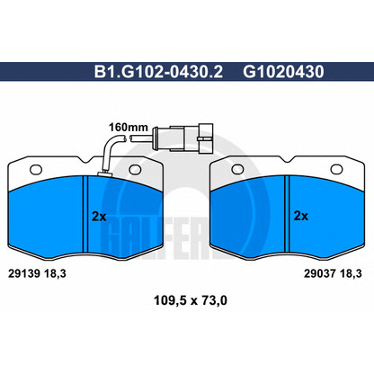 Photo Kit de plaquettes de frein, frein à disque GALFER B1G10204302