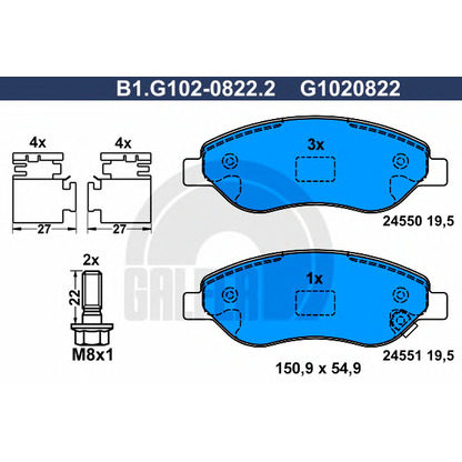 Photo Brake Pad Set, disc brake GALFER B1G10208222