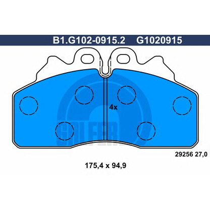 Photo Kit de plaquettes de frein, frein à disque GALFER B1G10209152