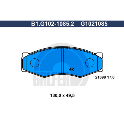 Foto Kit pastiglie freno, Freno a disco GALFER B1G10210852