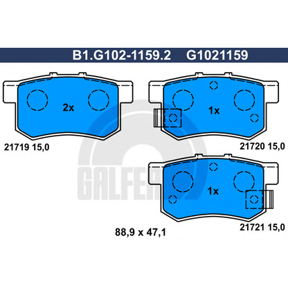 Photo Brake Pad Set, disc brake GALFER B1G10211592