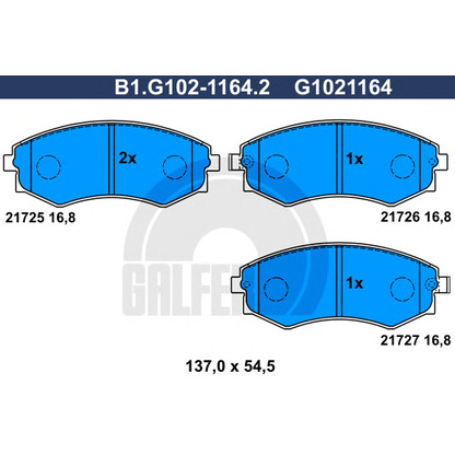 Foto Juego de pastillas de freno GALFER B1G10211642