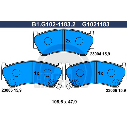 Photo Brake Pad Set, disc brake GALFER B1G10211832