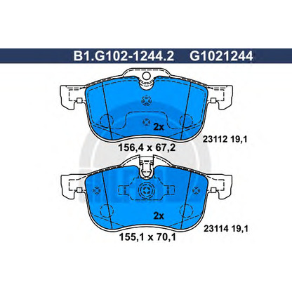 Foto Bremsbelagsatz, Scheibenbremse GALFER B1G10212442