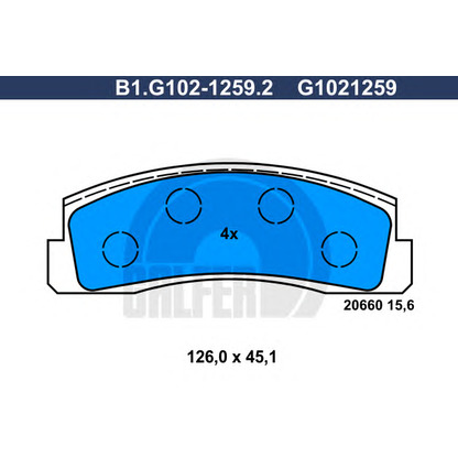 Photo Brake Pad Set, disc brake GALFER B1G10212592