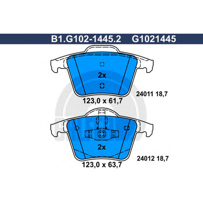 Photo Kit de plaquettes de frein, frein à disque GALFER B1G10214452