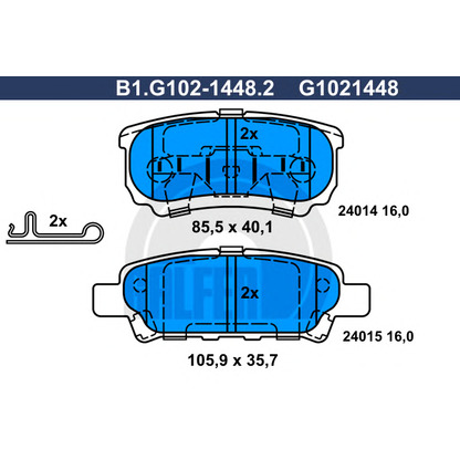 Photo Brake Pad Set, disc brake GALFER B1G10214482