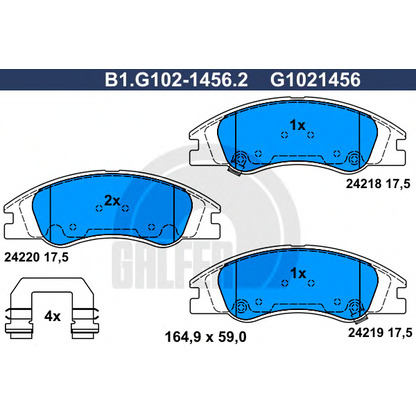 Фото Комплект тормозных колодок, дисковый тормоз GALFER B1G10214562