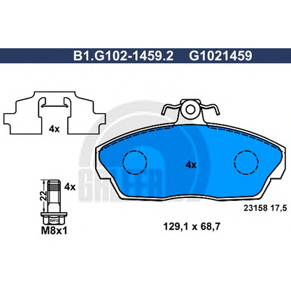 Photo Kit de plaquettes de frein, frein à disque GALFER B1G10214592