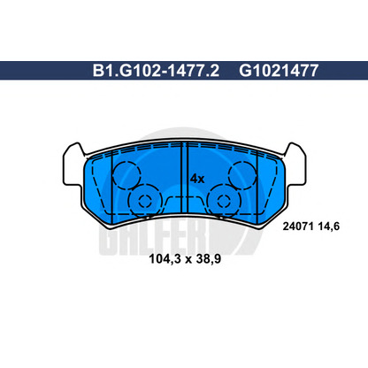 Photo Brake Pad Set, disc brake GALFER B1G10214772