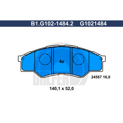 Zdjęcie Zestaw klocków hamulcowych, hamulce tarczowe GALFER B1G10214842