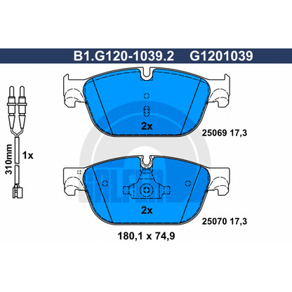 Foto Kit pastiglie freno, Freno a disco GALFER B1G12010392