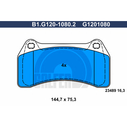 Photo Brake Pad Set, disc brake GALFER B1G12010802