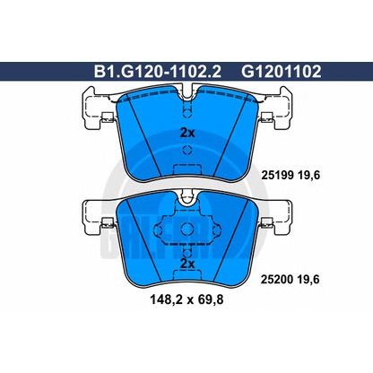 Photo Brake Pad Set, disc brake GALFER B1G12011022