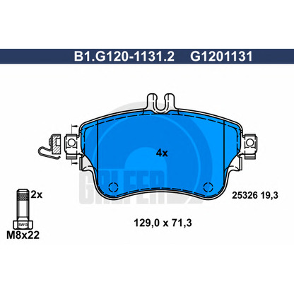 Фото Комплект тормозных колодок, дисковый тормоз GALFER B1G12011312