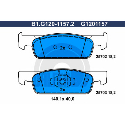 Фото Комплект тормозных колодок, дисковый тормоз GALFER B1G12011572