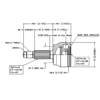 Photo Joint Kit, drive shaft VEMA 18214