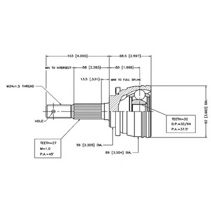 Photo Joint Kit, drive shaft VEMA 18445