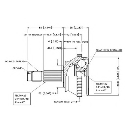 Photo Joint Kit, drive shaft VEMA 18609