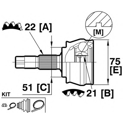 Photo Jeu de joints, arbre de transmission VEMA 18759