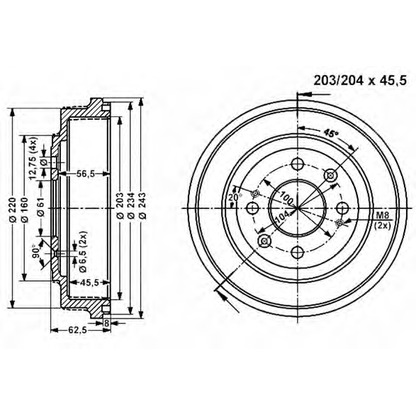 Foto Tamburo freno VEMA 801062