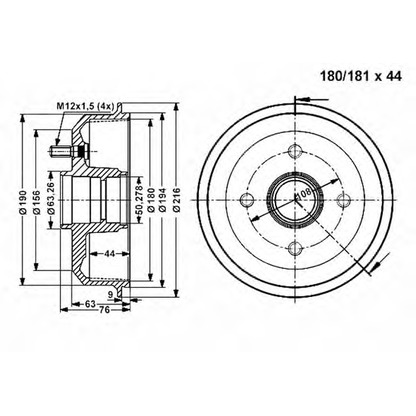 Photo Brake Drum VEMA 801270