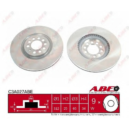 Photo Disque de frein ABE C3A027ABE