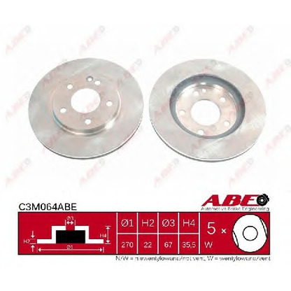 Photo Disque de frein ABE C3M064ABE