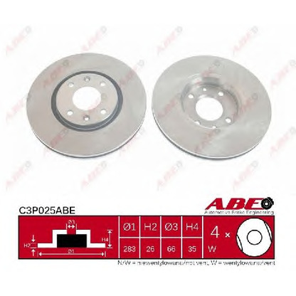 Photo Disque de frein ABE C3P025ABE