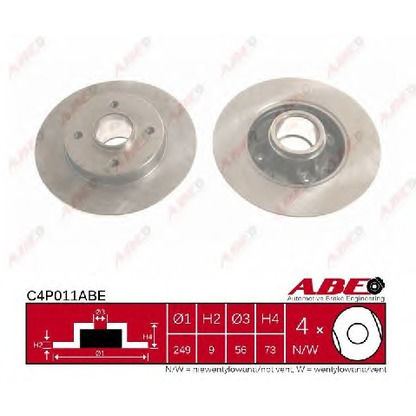 Photo Disque de frein ABE C4P011ABE