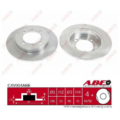 Photo Disque de frein ABE C4V004ABE