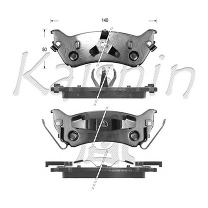 Photo Kit de plaquettes de frein, frein à disque KAISHIN D10032