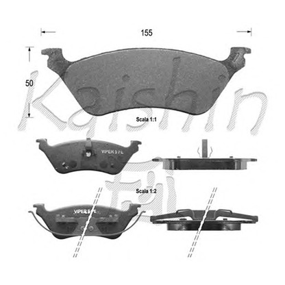 Photo Kit de plaquettes de frein, frein à disque KAISHIN D10043