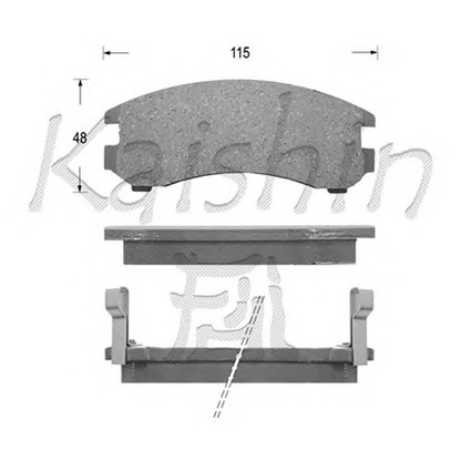 Photo Kit de plaquettes de frein, frein à disque KAISHIN D1066
