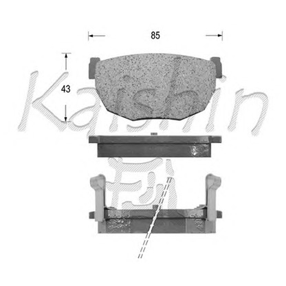 Photo Kit de plaquettes de frein, frein à disque KAISHIN D1099