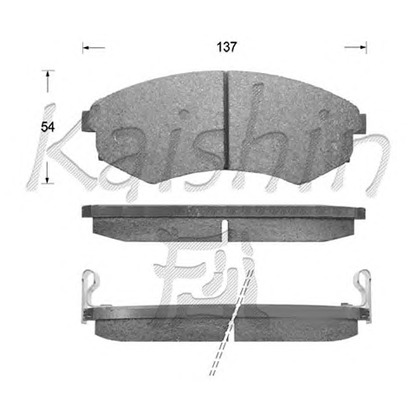 Фото Комплект тормозных колодок, дисковый тормоз KAISHIN D11053