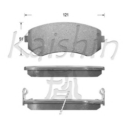 Photo Kit de plaquettes de frein, frein à disque KAISHIN D1116