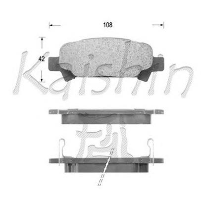 Photo Kit de plaquettes de frein, frein à disque KAISHIN D7069