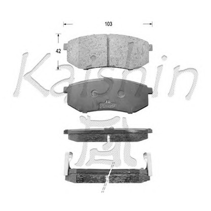 Photo Kit de plaquettes de frein, frein à disque KAISHIN D7071