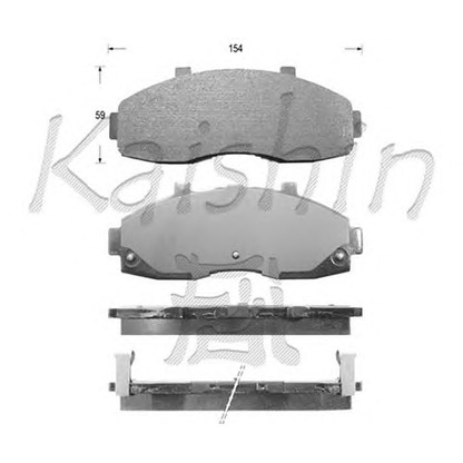 Photo Brake Pad Set, disc brake KAISHIN D7077