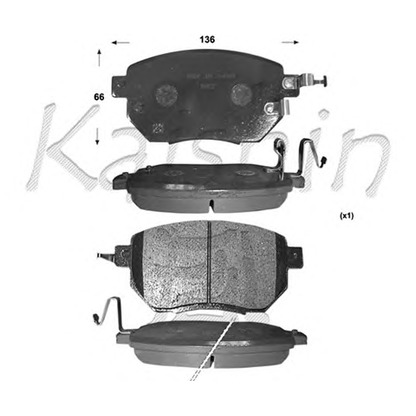 Фото Комплект тормозных колодок, дисковый тормоз KAISHIN FK1264