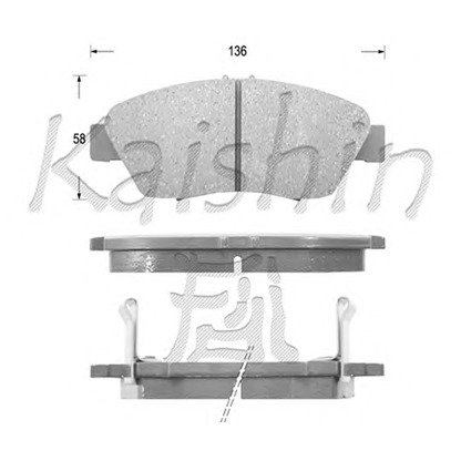 Фото Комплект тормозных колодок, дисковый тормоз KAISHIN FK5070