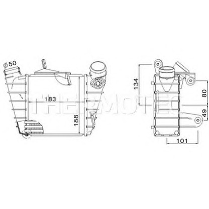 Foto Radiador de aire de admisión THERMOTEC DAW006TT