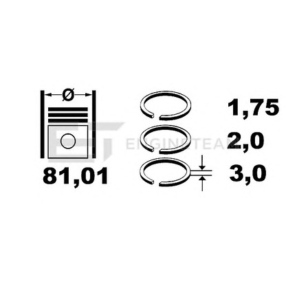 Photo Jeu de segments de pistons ET ENGINETEAM R1009100