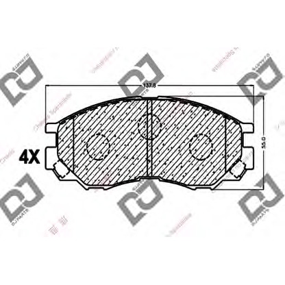 Photo Kit de plaquettes de frein, frein à disque DJ PARTS BP1016