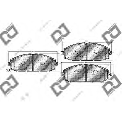 Фото Комплект тормозных колодок, дисковый тормоз DJ PARTS BP1033