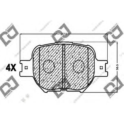 Photo Kit de plaquettes de frein, frein à disque DJ PARTS BP1050